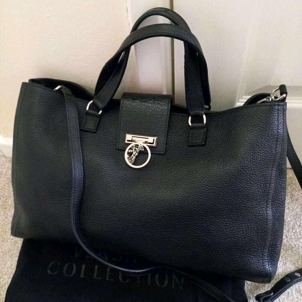 Versace Collection Authentic Leather Bag Black